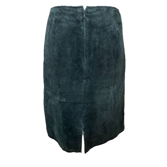 St. John's Bay A-Line Skirt Washed Black Suede Genuine Leather Vintage Size 8 - Picture 5 of 10